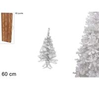 Albero di Natale Bianco 60 cm Mini Abete Natalizio con 60 Punte, Base Inclusa