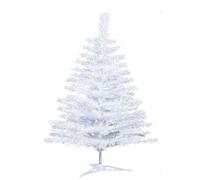 Albero di Natale Bianco Artificiale Piccolo e Folto h 90 PVC rami fissi apertura ad ombrello facile da aprire e chiudere