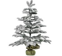 Albero di Natale Bianco Innevato 70 cm con 50 Luci Incorporate 8 Giochi di Luce Albero di Natale Base in Juta Magia Festiva