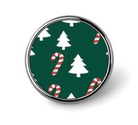 Albero di Natale bianco rosso a righe Candy Cane Spilla rotonda per uomo donna moda distintivo collare pin vestito giacca zaino accessori