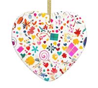 Albero di Natale Ceramica appeso Amore Ciondolo HJFCZH Buon Compleanno Sfondo Stampa Decorazione centri commerciali, supermercati, negozi