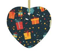 Albero di Natale Ceramica appeso Amore Ciondolo WHJSSF buon compleanno sfondo Modello Fori accuratamente forati Corda di metallo