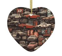 Albero di Natale Ceramica appeso Amore Ciondolo WHJSSF Dark Wind Motor City Pattern Decorazione centri commerciali, supermercati, negozi