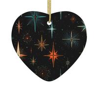 Albero di Natale Ceramica appeso Amore Ciondolo WHJSSF Fantascienza Stelle Modello Fori accuratamente perforati Corda di metallo