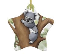 Albero di Natale Ceramica appeso Star Ciondolo YYHHAOFA Abbracciare albero koala Modello Decorazione centri commerciali, supermercati, negozi