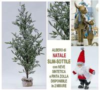 ALBERO di NATALE Cm.120 COME VERO SUPER SLIM-SOTTILE INNEVATO NEVE e ZOLLA 8624