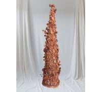 Albero Di Natale cm 90 Decoro A Intreccio Con Palline E Foglie Color Rame
