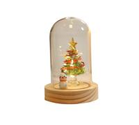 Albero di Natale compatto da scrivania con Babbo Natale renna neve scena, D | Incantevole piccolo albero di Natale con luce calda pre-illuminata per decorare la casa, creando un'atmosfera accogliente