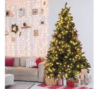 Albero di Natale con 800 led, circa 1400 rami h. 230 cm con bacche rosse e pigne naturali, Paris San