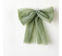 Albero di Natale con fiocco, 30 cm, filato a rete, ornamento decorativo per uso festivo e per migliorare l'atmosfera festiva tutto l'anno (verde)