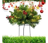 Albero di Natale con luce - albero di Natale all'aperto, alberi leggeri a batteria, 15,7 x 17,7 pollici di Christmass Alberi POT POT con riempitivo di del treppiede per il cortile delle vacanze d