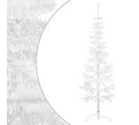 albero di natale con luci,albero di natale con luci incorporate slim,Albero Natale Artificiale Sottile a Metà Supporto Bianco 150 cmAdatto per camera da letto, soggiorno, patio, Natale