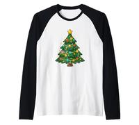 Albero di Natale con luci e Stella Maglia con Maniche Raglan