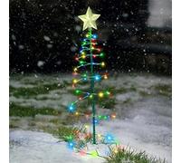 Albero Di Natale Con Luci Incorporate Da Esterno, Luci Natale Da Esterno Giardino Solari, Addobbi Natalizi Led Energia Solare, Decorazioni Natalizie La Casa Particolari Moderne Realistico (Colorate)