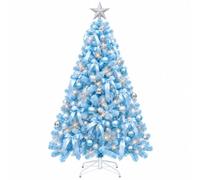 Albero di Natale con Luci LED, Decorazioni e Telecomando | Albero Artificiale Blu Ghiaccio in PVC, Base in Metallo, 8 Modalità Luminose, per Decorazioni Natalizie(210cm/6.9ft)