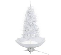 Albero di Natale con Neve e Base a Ombrellone Bianco 190 cm