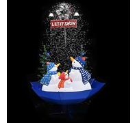 Albero di Natale con Nevicata e Base ad Ombrello Blu 170 cm PVC,Casa e Giardino,Arredo,Decorazioni natalizie,Alberi di Natale-289930