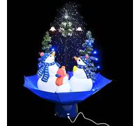 vidaXL Albero di Natale con Nevicata e Base ad Ombrello Blu 75 cm PVC