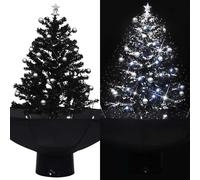 vidaXL Albero di Natale con Nevicata e Base ad Ombrello Nero 75 cm PVC