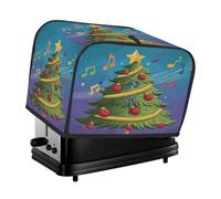 Albero di Natale con note musicali, copertura antipolvere a 2 fette per macchina del pane, piccolo elettrodomestico da cucina