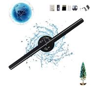 Albero di Natale con ologramma 3D, Albero di Natale con ventaglio con ologramma 3D, Mini proiettore con Wifi e Bluetooth, Albero di Natale con ologramma a LED, for insegne di negozi, bar(1pcs,UK)