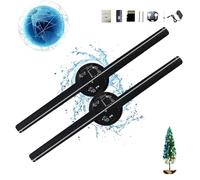 Albero di Natale con ologramma 3D, Albero di Natale con ventaglio con ologramma 3D, Mini proiettore con Wifi e Bluetooth, Albero di Natale con ologramma a LED, for insegne di negozi, bar(2pcs,UK)