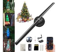 Albero di Natale con ologramma 3D, Ventilatore con ologramma 3D Halloween, Ventilatore con ologramma LED Proiettore olografico 3D Albero di Natale (non, 1 pezzi)