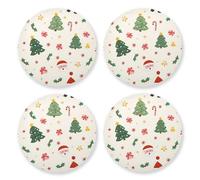 Albero di Natale con ornamenti modello assorbente sottobicchiere 4 pz sughero tovagliette calde pad per la decorazione della casa grandi idee regalo