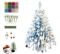 Albero di Natale con Perline fai-da-te, Perline Colorate e Filo Metallico | Kit di Processo Completamente Attrezzato, 3D Design, Decorazioni di Natale per il Desktop