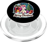 Albero di Natale con unicorno e scritta "Merry Christmas" PopSockets PopGrip per MagSafe
