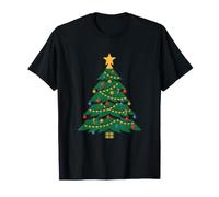 Albero di Natale Costume Divertente Luci Partito Maglietta