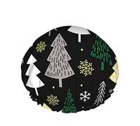 Albero di Natale Cuffia da doccia da bagno Fiocco di neve Decorativo Decorazione natalizia Ornamento Cuffie da doccia invernali per donna DoubleBathing Shower Hat Protezione dei capelli Riutilizzabi