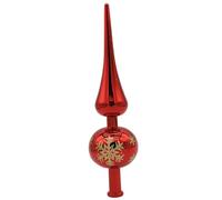 Albero di Natale da 9 pollici Topper in plastica Sfrue -moneta di fine finia sferica per gli ornamenti per alberi per le vacanze Topper rosso