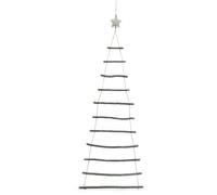 Albero di Natale da Appendere a parete in Legno 90x40cm con Stella 12 Ripiani Salvaspazio e Decorativo al muro di casa ufficio