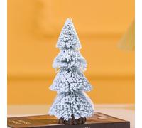 Albero di Natale da tavolo Alberi di pino in miniatura a forma di torre da 8 pollici con base in legno per decorazioni natalizie