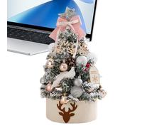 Albero di Natale da tavolo - Albero di Natale da ufficio con luce a LED da 45 Cm,Ornamenti nevosi e pezzo padrona per tavoli festivi invernali finestre porte cappotti