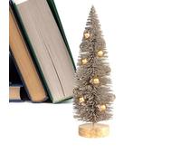 Albero di Natale da tavolo | Albero di Natale in miniatura in pino | Albero di Natale in miniatura con base in legno, albero di Natale artificiale sul tavolo con decorazioni a forma di pallina di