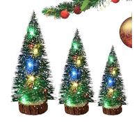 Albero di Natale da tavolo - PP+ferro 15/20/25 cm | Decorazione per feste artificiali | Albero di Natale di Ñoel Miniatura LED con colorate, decorazione per soggiorno, giardino, dormitorio