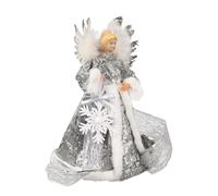 Albero di Natale d'angelo, cima dell'angelo di Natale,Figura di cima di albero di angelo | albero di angelo con ali di piume bianche, per albero di Natale, decorazione di natale