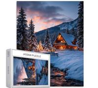 Albero di Natale davanti al camino 1000 pezzi puzzle per adulti Holiday Art puzzle colorati fai da te per la decorazione della casa regali puzzle famiglia perfetto per serate di gioco 50 × 70 cm