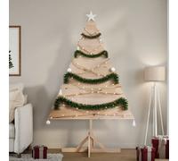 vidaXL Albero di Natale Decorativo in Legno 180 cm in Legno Massello, Decorazione Albero di Natale in Legno, Albero di Natale, Albero Natalizio in Legno
