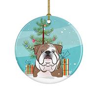 Albero Di Natale E Bulldog Inglese Addobbi Per Natale Ceramica Ornamenti Di Albero Di Natale Con Cordino Ciondoli Decorazione Albero Di Natalizia