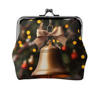 Albero di Natale e Campane Stampa Moda Signora Sacchetto di Cuoio Portatile Portafoglio Bacio-Lock Money Bag Carino Frizione Fo Donne