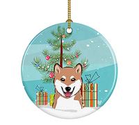 Albero Di Natale E Shiba Inu Ornamenti Di Albero Di Natale Ceramica Addobbi Per Natale Con Cordino Ciondoli Decorazione Albero Di Natalizia