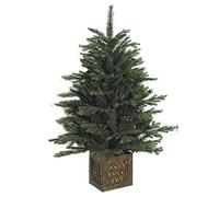 Albero di Natale ecologico con base effetto legno cm 100