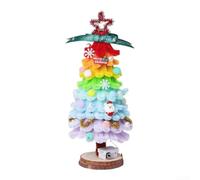 Albero di Natale fai da te Kit di ornamenti in peluche per decorazione creativa delle vacanze e attività antistress con strumenti (E)