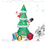 Albero di Natale gonfiabile - 94,49*43,31 pollici, decorazione del prato gigante, luci a LED a 360 gradi | Nylon per tutte le stagioni con snowman di Babbo Natale, display per festività per set per il