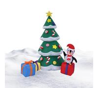 Albero Di Natale Gonfiabile Per Esterni,1.8m Illuminato Per Feste Natalizie Gonfiabile | Albero Di Natale Gigante Con Babbo E Luci LED Incorporate - Per Giardino Prato Terrazzo Patio