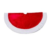 Albero di Natale Gonna 100cm Deluxe Rosso Velour Con Bianco Orlo