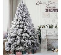 Albero di Natale Gran Sasso Bianco, Super Folto Pino Bianco Innevato con Base a Croce in Metallo Pieghevole di Altissima Qualità, 539 Rami Punte, Montaggio Facile con Rami a Innesto E' sicuramente il